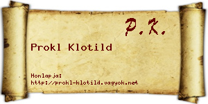 Prokl Klotild névjegykártya